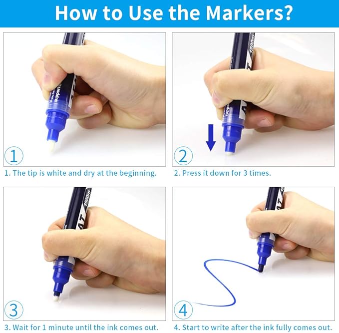 Dry Erase Whiteboard Paper, Large White Board Stickers for Wall, 8x4ft Dry Erase Paper Roll with Adhesive Backing, Perfect Replacement for White Board, No Ghost After 60 Days, 6 Much Better Markers