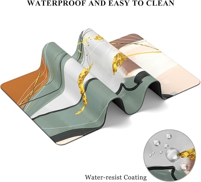 Desk Mat, 32" x 12" XXL Extended Large Gaming Mouse Pad, Desktop Decor Desk Pad, Cute Men Women Office Supplies and Accessories, XL Mouse Mat for Laptop & Keyboard, Retro Abstract Art