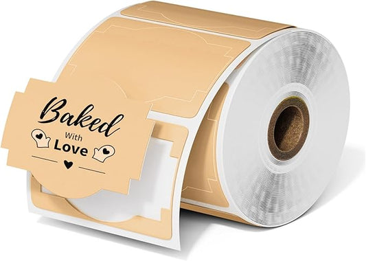 Phomemo Brown Creativity Thermal Labels for Shipping Label Printer for Small Business Supplies - 3" x 2" / 500 Labels/Roll, Commercial Grade Stickers Roll for Custom Stickers Personalized & Business