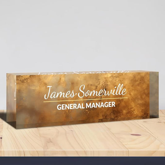 Desk Name Plate Personalized, Custom Name Plate for Desk, Acrylic Desktop Accessories, Office Gift & Decor for Women Men, Teacher Nurse Boss Employee Appreciation Gifts