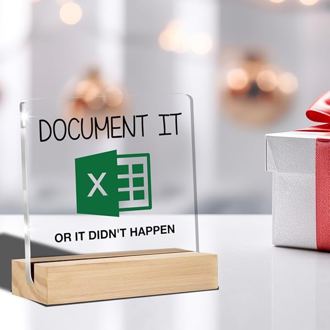 Funny HR Gifts Did You Document It Decor for Work Coworker Gifts for Human Resources Office Desk Decorative Signs Plaques 4 x 4 Inches acrylic