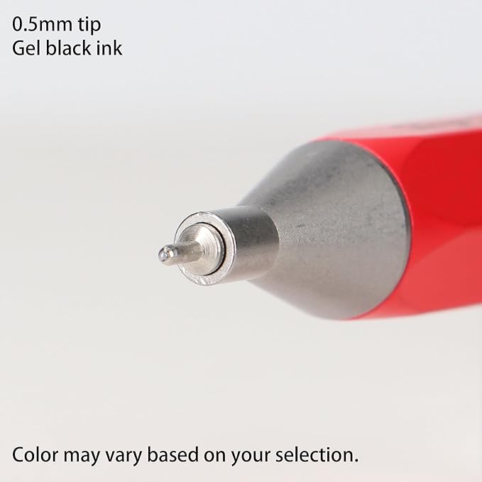 MARK'STYLE days, Gel Ink Metal Ballpoint Pen - 0.5mm Retractable Black Ink, Retro styling Light Weigh Pen, Made in Japan- Perfect for School, Office, and Journaling (Neo Citron)