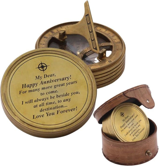 to My Husband I Love You, Brass Compass Engraved Gifts for Men, Bronze for Men, Romantic Gifts for Him/Her, Keepsake Gifts for Husband, 5th/25th 50th Wedding Ideas