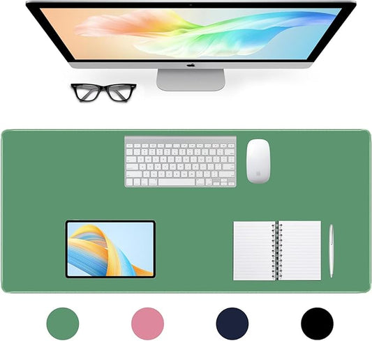 Green Mouse Pad, Smooth Mouse Pads, Non-Slip Rubber Base & Waterproof Gaming Mouse Pad, 31.5L x 11.8W Inches Large Mousepad for Computer, Office & Home, Multifunctional Large Mousepad