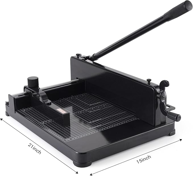 Heavy Duty Paper Cutter,12 inch Guillotine Paper Cutter,Guillotine Paper Cutters and Trimmers Cards Leather with Metal Base for Office Home School (Black, a4)