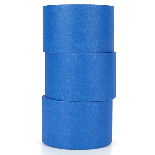 NEOACT 3 Rolls Blue Painters Tape 3 Inches,55 Yards Masking Tape No Residue Blue Tape Wide Roll for Wall Painting,Home Improvement,Packing,DIY Craft Arts