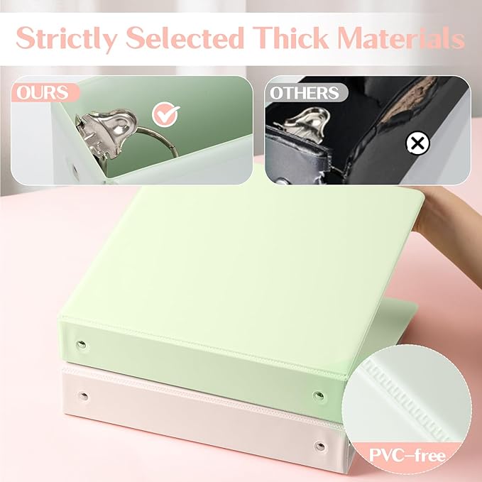 Deli 1.5-inch 3 Ring Binder with 2 Interior Pockets, 325 Sheets Capacity, 1.5 inch Binders fits 11" x 8.5" US Letter Size, Assorted 6 Pastel Colors, 6 Pack