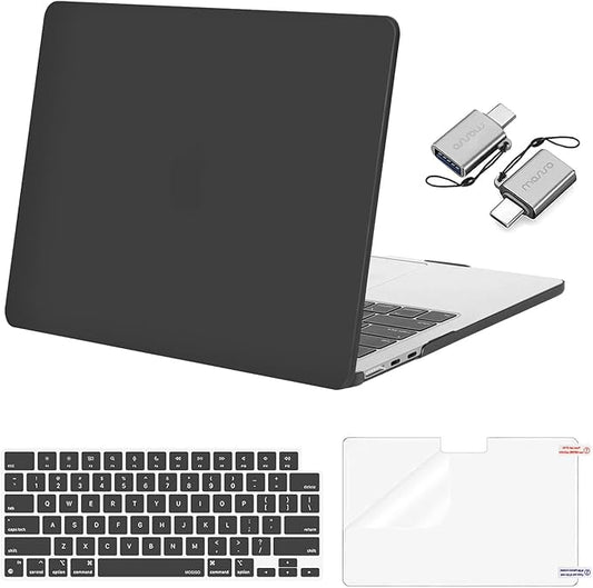 MOSISO Compatible with MacBook Air 13 inch Case 2025 2024 2023 2022 M4 A3240 M3 A3113 M2 A2681, Plastic Hard Shell&Keyboard Cover&Screen Film&Type C for MacBook Air 13.6 inch Case, Slate Gray