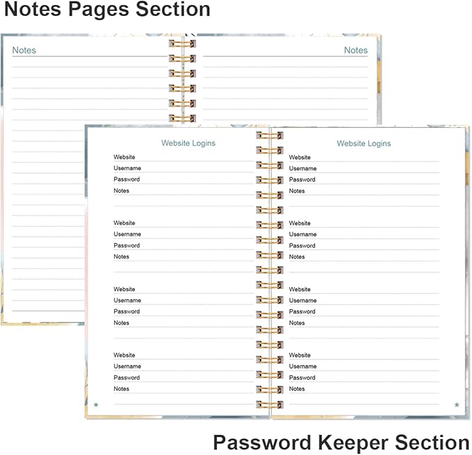 Address Book with Alphabetical Tabs - Telephone & Address Book with Address Contacts, Special Date, Phone, Birthday & Internet Login Password for Home and Office, 4.3" x 6.2", Blue Leaf