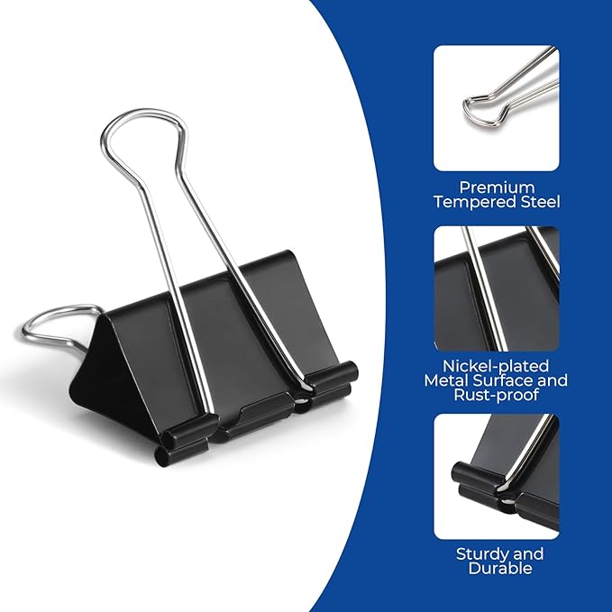 Eclirgan 144-Pack Small Binder Clips in 12 Boxes,Thick Metal Paper Clamp Set with Folding/Reusable/Rust-Resistant,0.7-Inch Mini Paper Binder Clip for Teachers/Students/Business