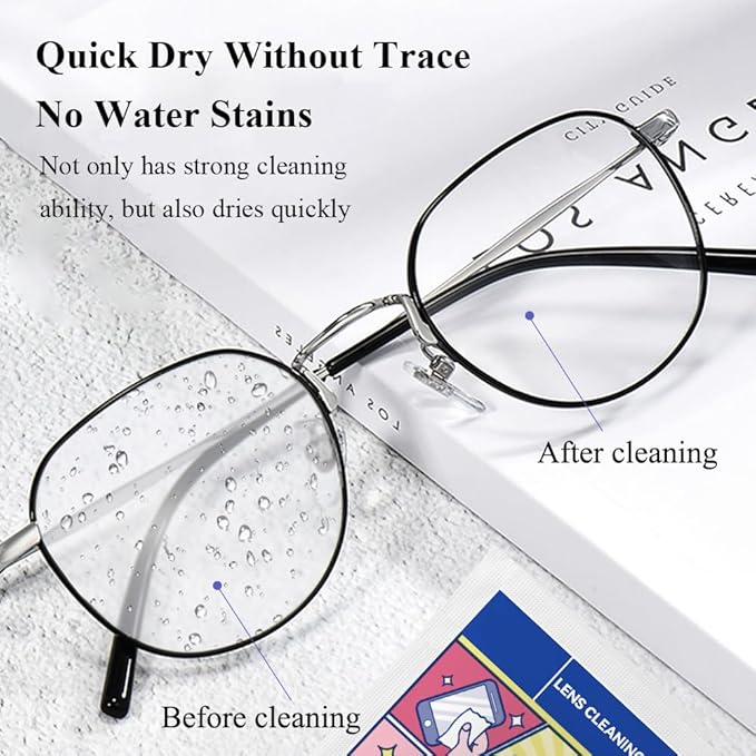 Pre-Moistened Lens Cleaning Wipes,500 Pcs Cleaning Wipes for Glasses, Computer & Laptops Screens, Smart Phones, Optical Lens, Goggles, and Watch Screen l Quick-Dry and Scratch-Free