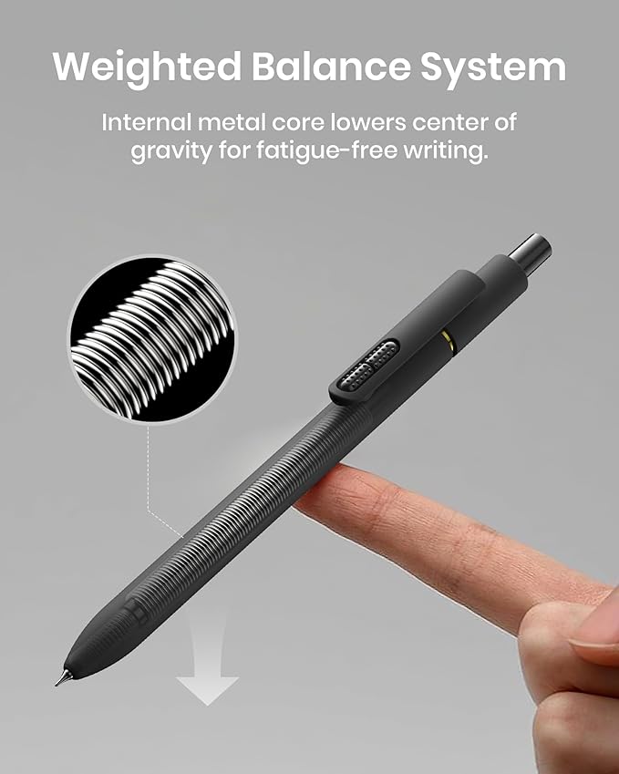 8 Pcs Gel Pens - 0.7mm Fine Point Smooth Writing Black Ink, Quick-Dry Long Lasting Fidge Pens, School & Office Supplies for Men Women (8 Count, Black Ink)