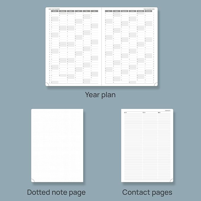 POPRUN 2026 Daily Planner One Page Per Day Even Weekends A4 Large Size (8.5" x 12") - 12 Months Calendar Hourly Appointment Book with Inner Pocket, Pen Holder, Hardcover - Orange