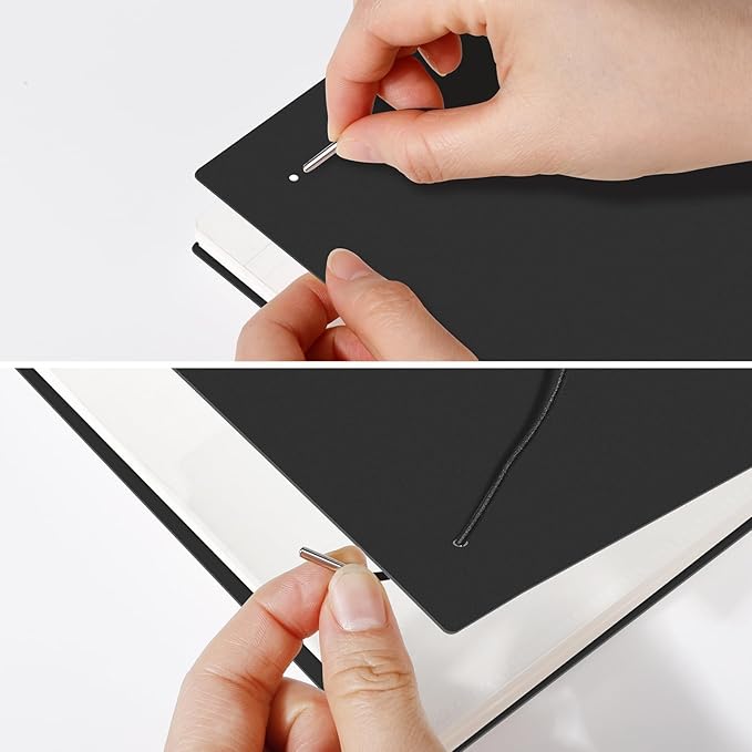 AHGXG Bullet Dotted Journal - Dot Grid Spiral Notebook 8.5" x 11", A4 Large Dotted Notebook, 100 GSM Thick Paper, Waterproof Plastic Cover Journals for Bullet Journaling, Sketching, Black