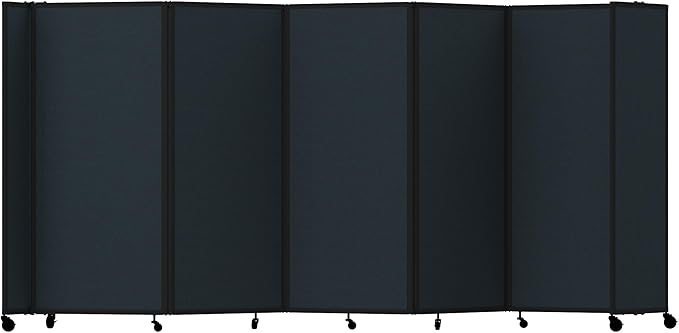 Versare Room Divider 360 Portable Wall Partition | Folding Panels | Large Freestanding Divider | Locking Wheels | Temporary Room Separator