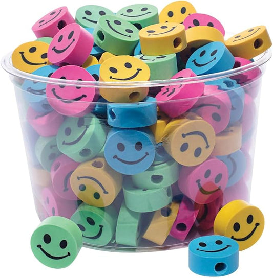 Anderson's Smiley Face Eraser Tub, Set of 108, School Supplies, Classroom Supplies, Writing