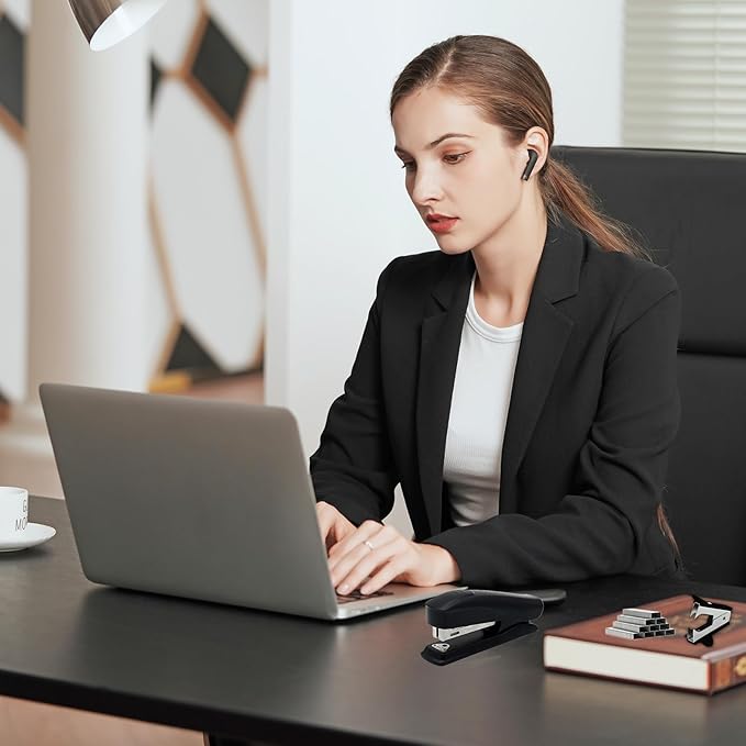 Black Office Stapler, 25 Sheet Capacity with 2000 Staples and Staple Remover, Desktop Stapler,Black Office Supplies for Students and Office Clerks