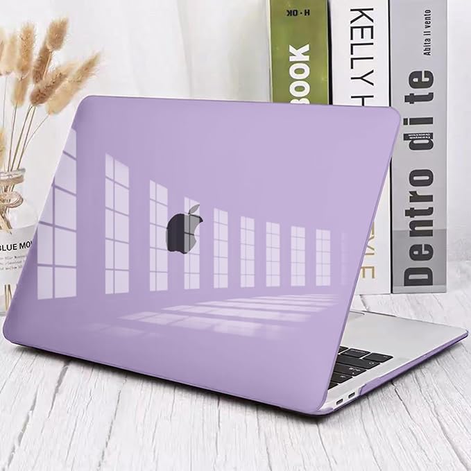 Compatible with MacBook Pro 13 inch Case 2022 2021-2016 Model A2338 A2289 A2251 A1706 A1989 A2159 M2 M1 Chip, Plastic Hard Shell Case Keyboard Cover Screen Film Dust Plug, Crystal Purple
