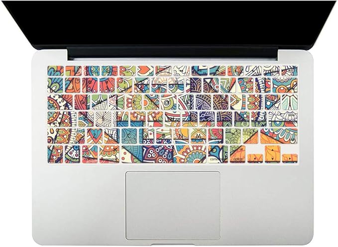 Case Compatible with MacBook Air 13 inch (Models: A1369 & A1466, Older Version 2010-2017), 2 in 1 Plastic Hard Shell Protective Case Cover & Keyboard Protector - Retro Pattern