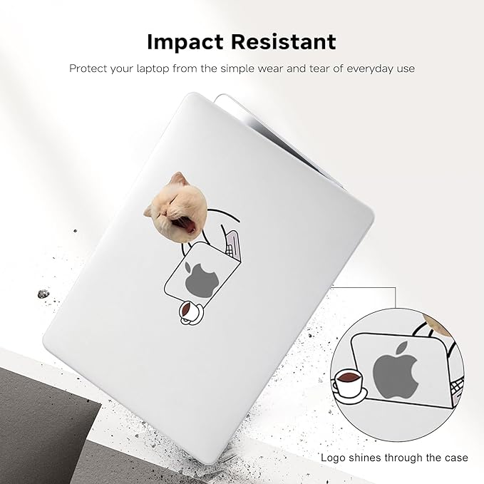 Compatible with MacBook Air 13.6 inch Case 2022-2025 M4 A3240 M3 A3113 M2 A2681,for Mac Air13 M4 Slim Sturdy Pattern Plastic Hard Shell&Keyboard Cover for MacBook Air 13.6 Print Cases,Cute Cat