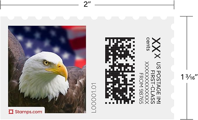 Soaring Eagle NetStamps 120-Pack (5 Sheets) Printable Postage Labels (Stamps.com Subscription Required) - Print Approved Postage - Inkjet & Laser Printers - Business, Personal, Home