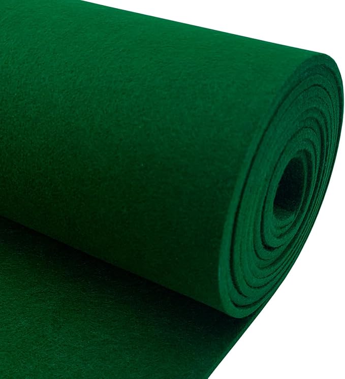 aufodara Felt Fabric 11.8 x 98.4 inch Craft Felt Fabric Roll, Felt 3mm Thick for Felt Table Mats DIY Arts & Crafts Patchwork Sewing Decorations (Green)