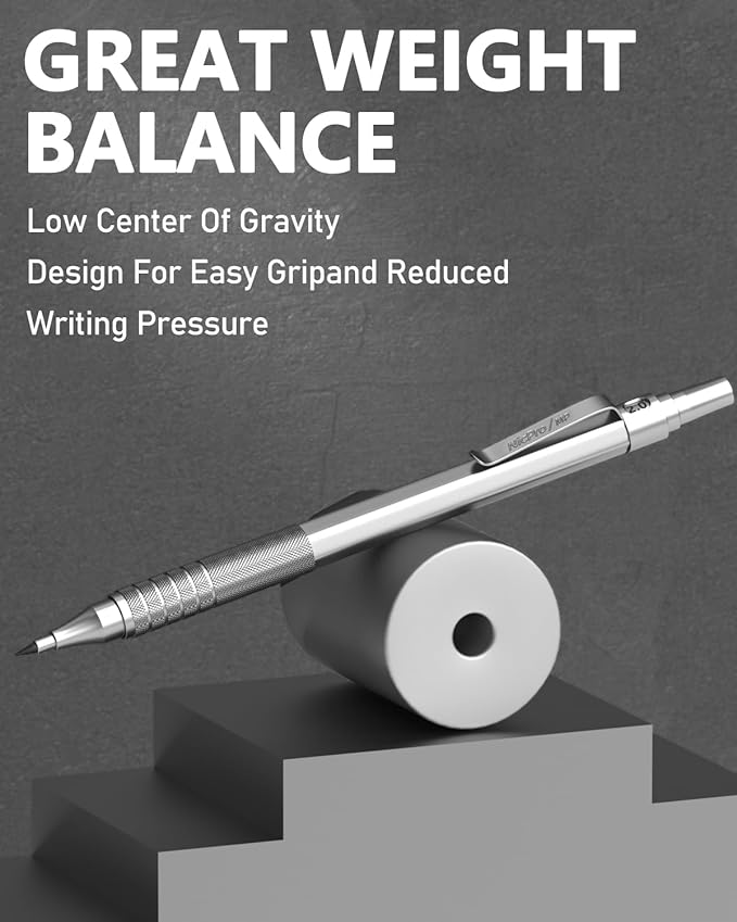 Nicpro Metal 2.0 Mechanical Pencil Set with Case, 3 PCS Drafting Lead Holder with 10 Tubes 2mm Graphite Lead Refill(HB 2H 4H 2B 4B) &Colors, Sharpeners, Erasers for Artist Writing, Drawing, Sketching