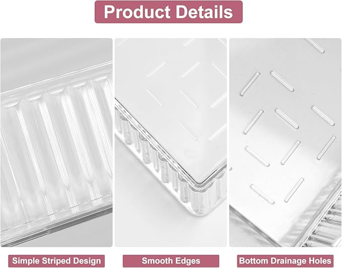 10 Pcs Clear Drawer Organizers, 3 Sizes Stackable Makeup Vanity Drawer Organizer Trays, Dresser Bathroom Desk Drawer Organizers Storage Bins Tray for Jewelry Makeup