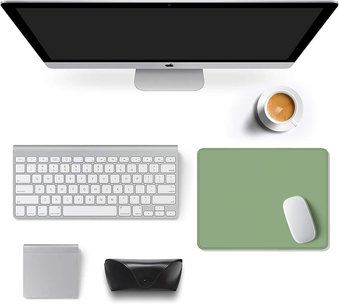 Auhoahsil Green Mouse Pad, 12 x 10 Inch Square Mousepad, 3mm Thick Rubber Mouse Mat with Pretty Design, Premium-Textured Non-Slip for Gaming Work Office Wireless Mouse Men Women