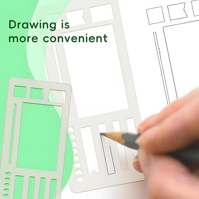 Handmade Flexible Record Template,Handmade Flexible Planner Stencils,Planner Stencils,Flexible Drawing and Checklist Templates,Planner Stencil Set Compatible with Coils Discs and Rings (A Type*1 Set)