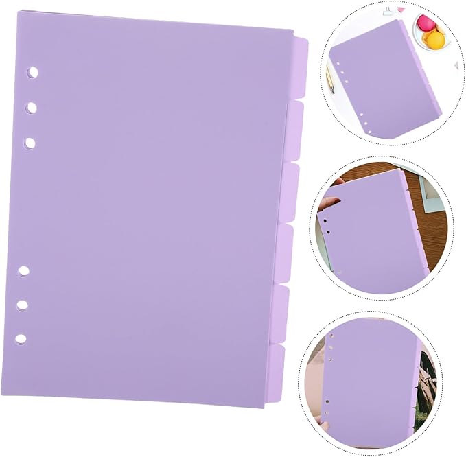 Didiseaon 6Pcs Binder Dividers with Tabs and Punch Insertable Sheet Protectors for Organizers Office and School Document Separators for Quick Classification