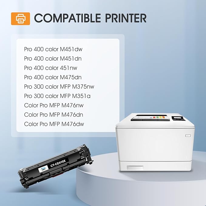 305X 305A Toner Cartridge 4-Piece Combo Pack Compatible for HP 305X 305A CE410X CE411X CE412X CE413X for HP Laserjet Pro 400 Color MFP M451nw M475dn M451dn M351 M375 M451 M475 Series Printer