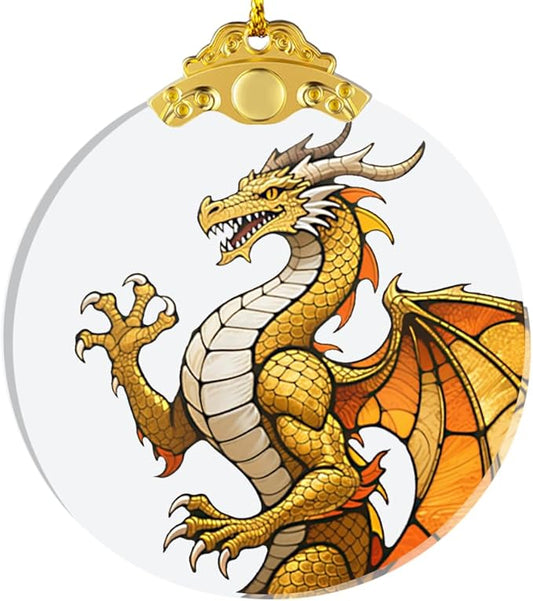 Dragons Christmas Ornaments, Fourth Wing Merch, Wing Dragon Gifts Bookish Decor, 2.75" Glass Fantasy Dragon Ornament for Christmas Tree, Bookshelf & Fantasy Room Decor