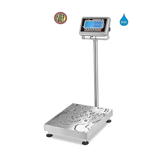 VisionTechShop TBWS-200 Washdown Stainless Steel Bench Scale, Lb/Kg/Oz Switchable, 200lb Capacity, 0.05lb Readability, NTEP Legal for Trade