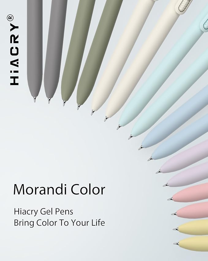 16 Pcs Gel Ink Pens, 0.7mm Fine Point for Smooth Writing Journaling Aesthetic Pens, Black Quick-Dry Long Lasting Fidge Pens, Cute School Office Supplies Gifts for Women （Morandi-Black Ink）