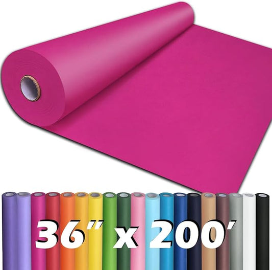 PerkHomy 36" x 2,400" (200') Rose Red Kraft Paper Roll for Craft Bulletin Board Paper Art Table Covering Crafting Gift Wrapping Bouquet Packing Parcel 80GSM 55LB (Rose Red, 36" x 200')