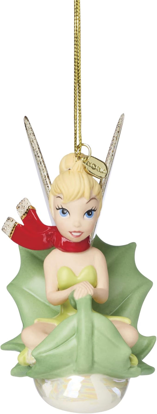Lenox Ornament, 2025 Tinker Bell Sledding Ornament, Porcelain with Gold Accents, Hanging Cord for Christmas Tree Decoration, Christmas Decorations, Holiday Decor, Disney Design, Winter Decor (1 Piece)