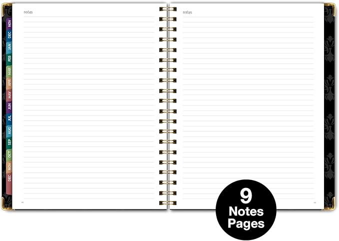 HARDCOVER 2026 Planner, 8.5"x11": 14 Months (November 2025 - December 2026), Daily Weekly Monthly Planner, Yearly Agenda, Bookmark, Pocket Folder and Sticky Note Set (Sugar Skull)