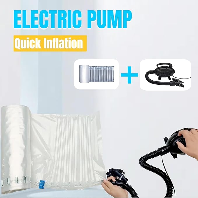 Inflatable Air Bubble Cushion Wrap for Packing Fragile Items Moving Supplies 15.8'' x 131', Wide Large Packing Sleeve Air Pillows for Shipping Heavy Duty Eco-Friendly Packaging Materials