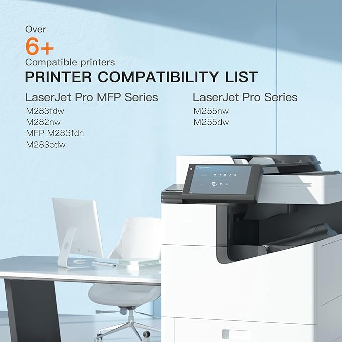 E-Z Ink Compatible 206A (with Chip) Replacement for HP 206A Toner Cartridges 4 Pack 206X to Use with Color Laserjet Pro MFP M283fdw M283cdw M283fdn M282nw Pro M255dw M255nw M283 M255 W2110A High Yield