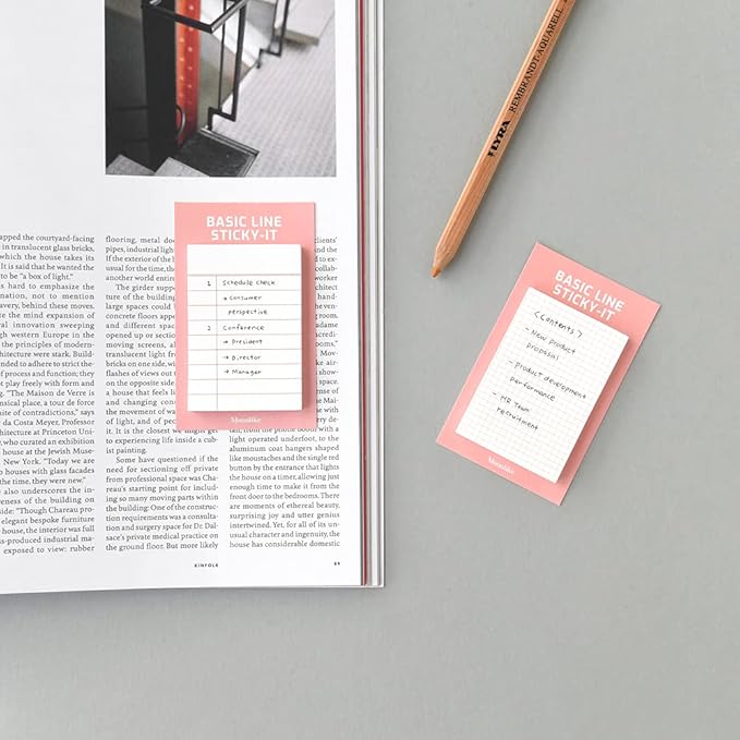 Monolike Basic Line Orange Sticky-it - 6p Set Self-Adhesive Memo Pad 50 Sheets