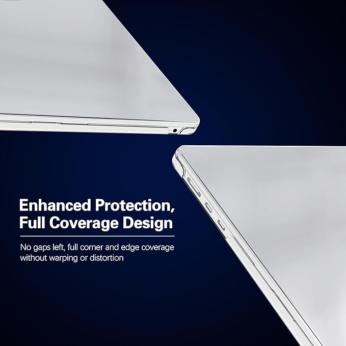 KEROM Crystal Clear Case for MacBook Air 13 inch 2025-2022 M4 M3 M2 A3240 A3113 A2681, MacBook Air 13 inch Clear Case M4 M3 M2, Slim Plastic Hard Shell & Keyboard Cover for Mac Air 13.6'', Transparent