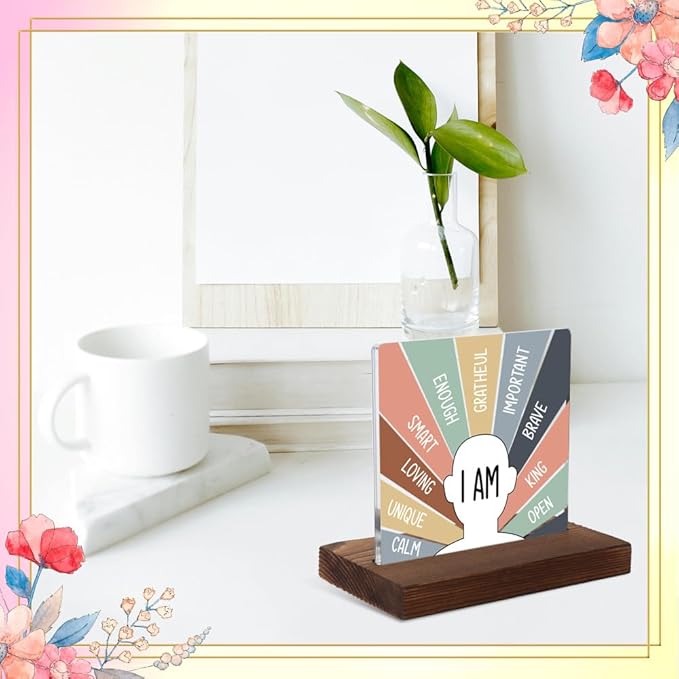 Mental Health Gifts for Therapist, Encouragement Gifts for Therapist, Positive Affirmation Gifts forTherapist, Modern Acrylic Desk Plaque with Inspirational Quotes, 10 x 10 x 1.5 cm,XXD53