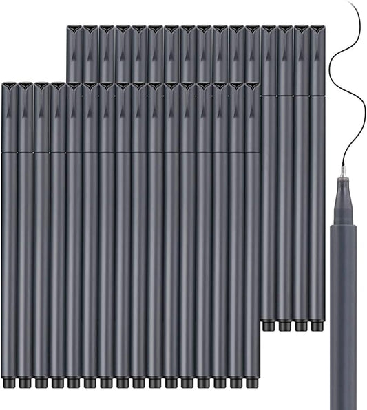 Taotree Journal Planner Pens, 24 Black Fine Point Pens, Ideal for Art, Crafts, Scrapbooks, School, Office, and More