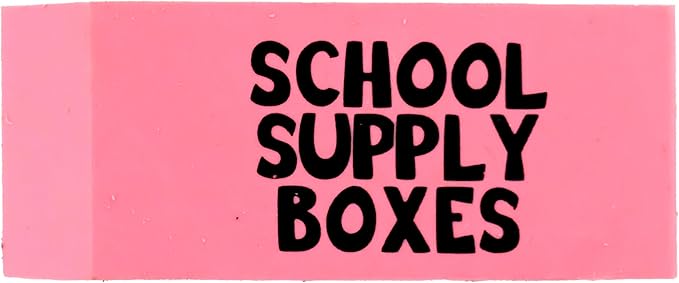 School Supply Boxes | Pink Wedge Erasers | 60 Pack | Smudge-Free and Durable