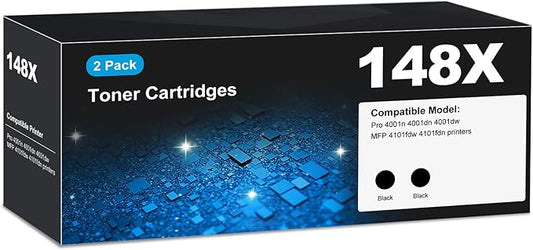 148X Toner Cartridges 4001n 4101fdw for HP 148X 148A W1480X W1480A Toner Cartridge black (2-pack), Laser Jet 4101fdw 4001n Toner Cartridge, for HP Laser Jet Pro MFP 4001n 4101fdw 4001dn 4001dw 4101fdn