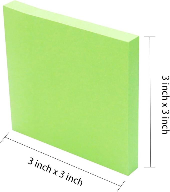 Sticky Notes 3x3, Self-Stick Notes, 16 Pads, 100 Sheets/Pad, Assorted Colors Stickies, Easy to Post Notes for Study, Works, Daily Life (16)