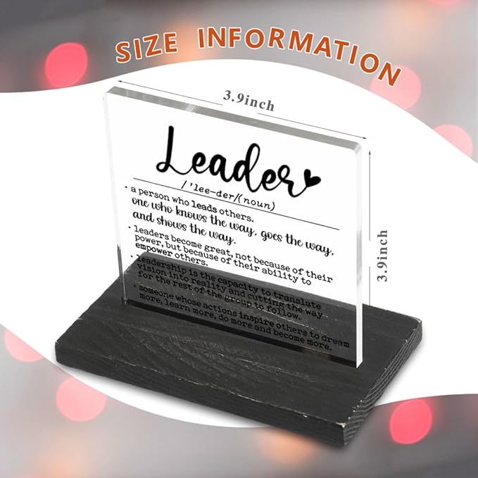 Leadership Gifts for Women Men, Thank You Appreciation Gifts for Leaders, Going Away Gift Retirement Gift for Leaders Manager Boss, Office Home Best Leader Gifts Decorative Signs-DX332