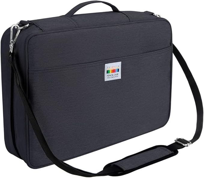 YOUSHARES Big Capacity Colored Pencil Case - 480 Slots large Pen Case Organizer with Multilayer Holder for Prismacolor Colored Pencils & Gel Pen (Black)