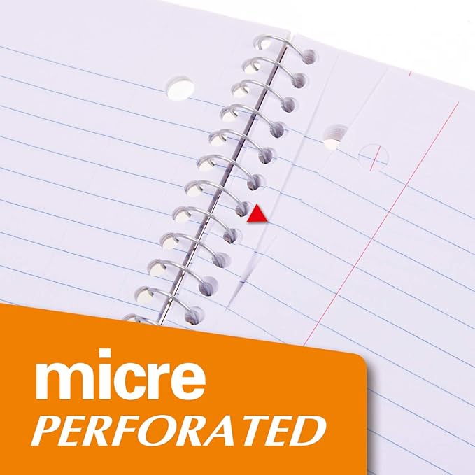 KAISA 70 Sheet 1-Subject Wirebound Notebook Spiral Notebooks, College Ruled 10.5x8 Spiral Notebooks For School Students Office, Pack of 6 Pads,S07001C